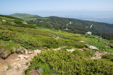 Bulgaristan 'ın Vitosha Dağı' nın Muhteşem Bahar Panoraması
