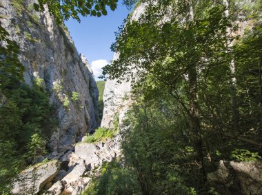 Bulgaristan 'ın Tran kenti yakınlarındaki Erma Nehri Boğazı' nın şaşırtıcı yaz manzarası