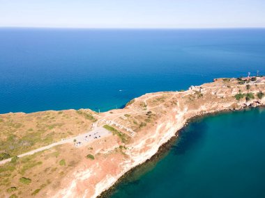 Bulgaristan 'ın Dobrich Bölgesi, Kaliakra Burnu' nun hava manzarası