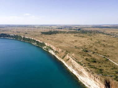Bulgaristan 'ın Dobrich Bölgesi, Kaliakra Burnu' nun hava manzarası