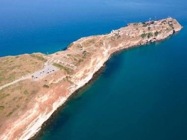 Bulgaristan 'ın Dobrich Bölgesi, Kaliakra Burnu' nun hava manzarası