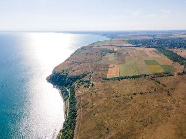 Bulgaristan 'ın Dobrich Bölgesi, Kaliakra Burnu' nun hava manzarası
