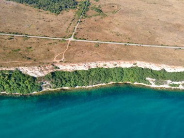 Bulgaristan 'ın Dobrich Bölgesi, Kaliakra Burnu' nun hava manzarası