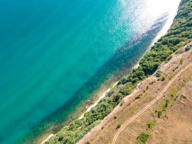 Bulgaristan 'ın Dobrich Bölgesi, Kaliakra Burnu' nun hava manzarası