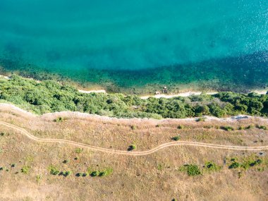 Bulgaristan 'ın Dobrich Bölgesi, Kaliakra Burnu' nun hava manzarası