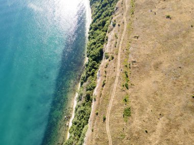 Bulgaristan 'ın Dobrich Bölgesi, Kaliakra Burnu' nun hava manzarası