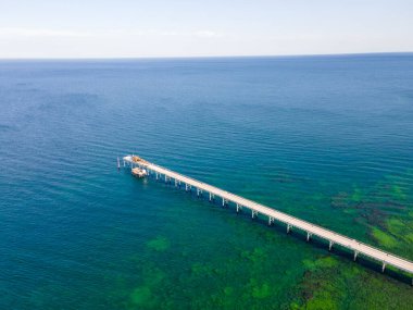 Bulgaristan 'ın Dobrich Bölgesi' ndeki Şabla Burnu yakınlarındaki Karadeniz kıyılarının hava manzarası
