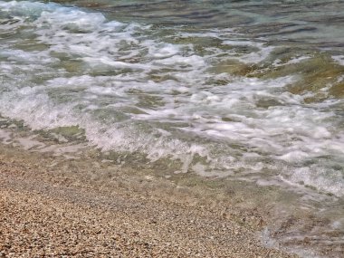 Yunanistan 'ın İyon Adaları' ndaki Agios Ioannis plajı yakınlarındaki Lefkada Panoraması