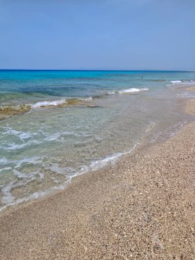 Yunanistan 'ın İyon Adaları' ndaki Agios Ioannis plajı yakınlarındaki Lefkada Panoraması