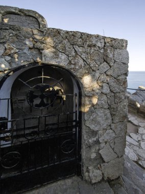 Bulgaristan 'ın Kaliakra Burnu, Dobrich Bölgesi' ndeki Karadeniz kıyısı ve Antik kalıntıları