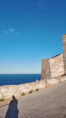 Bulgaristan 'ın Kaliakra Burnu, Dobrich Bölgesi' ndeki Karadeniz kıyısı ve Antik kalıntılar