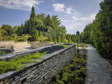 Bulgaristan 'ın Dobrich bölgesinin Balchik kentindeki Botanik Bahçesi' nin inanılmaz manzarası