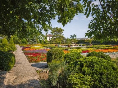 Bulgaristan 'ın Dobrich bölgesinin Balchik kentindeki Botanik Bahçesi' nin inanılmaz manzarası