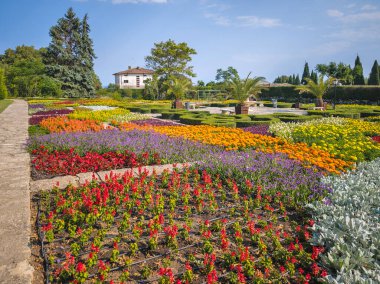 Bulgaristan 'ın Dobrich bölgesinin Balchik kentindeki Botanik Bahçesi' nin inanılmaz manzarası