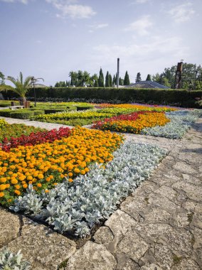 Bulgaristan 'ın Dobrich bölgesinin Balchik kentindeki Botanik Bahçesi' nin inanılmaz manzarası