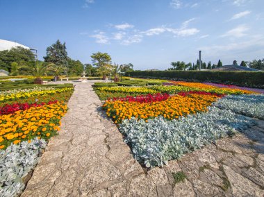 Bulgaristan 'ın Dobrich bölgesinin Balchik kentindeki Botanik Bahçesi' nin inanılmaz manzarası