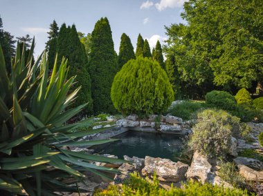 Bulgaristan 'ın Dobrich bölgesinin Balchik kentindeki Botanik Bahçesi' nin inanılmaz manzarası