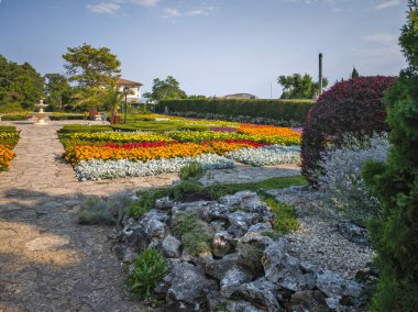 Bulgaristan 'ın Dobrich bölgesinin Balchik kentindeki Botanik Bahçesi' nin inanılmaz manzarası