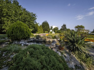 Bulgaristan 'ın Dobrich bölgesinin Balchik kentindeki Botanik Bahçesi' nin inanılmaz manzarası