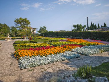 Bulgaristan 'ın Dobrich bölgesinin Balchik kentindeki Botanik Bahçesi' nin inanılmaz manzarası
