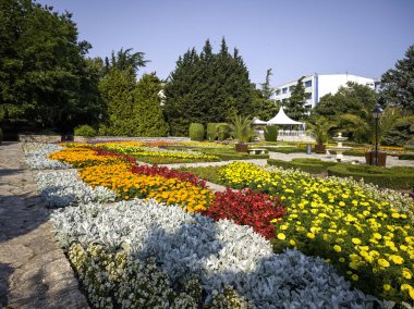 Bulgaristan 'ın Dobrich bölgesinin Balchik kentindeki Botanik Bahçesi' nin inanılmaz manzarası