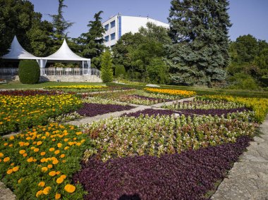 Bulgaristan 'ın Dobrich bölgesinin Balchik kentindeki Botanik Bahçesi' nin inanılmaz manzarası