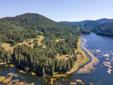 Aerial Summer view of Beglika Reservoir, Pazardzhik Region, Bulgaria