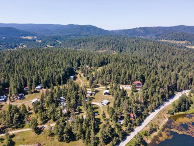 Aerial Summer view of Beglika Reservoir, Pazardzhik Region, Bulgaria