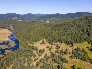 Aerial Summer view of Beglika Reservoir, Pazardzhik Region, Bulgaria