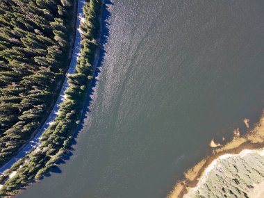 Aerial Summer view of Beglika Reservoir, Pazardzhik Region, Bulgaria
