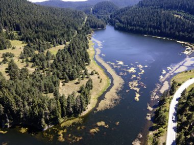 Aerial Summer view of Beglika Reservoir, Pazardzhik Region, Bulgaria