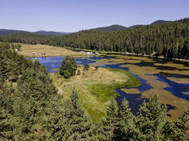 Aerial Summer view of Beglika Reservoir, Pazardzhik Region, Bulgaria