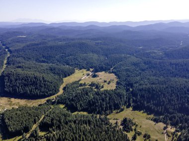 Shiroka polyana 'nın hava manzarası (geniş çayır) Reservoir, Pazardzhik Bölgesi, Bulgaristan
