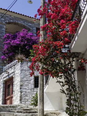 Eski Skiathos, Sporades, Thessaly, Yunanistan 'ın muhteşem manzarası