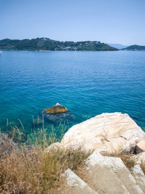 Eski Skiathos, Sporades, Thessaly, Yunanistan 'ın muhteşem manzarası