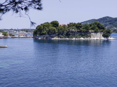 Eski Skiathos, Sporades, Thessaly, Yunanistan 'ın muhteşem manzarası