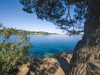Eski Skiathos, Sporades, Thessaly, Yunanistan 'ın muhteşem manzarası