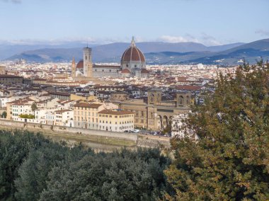 Floransa, Toskana Bölgesi, İtalya 'nın Eski Şehir Panoraması