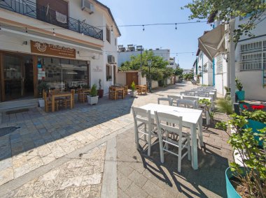 Skiathos, Sporades, Thessaly, Yunanistan 'ın Eski Kasabası' nın Hayret Veren Manzarası