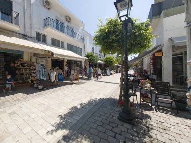 Skiathos, Sporades, Thessaly, Yunanistan 'ın Eski Kasabası' nın Hayret Veren Manzarası