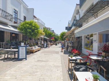 Skiathos, Sporades, Thessaly, Yunanistan 'ın Eski Kasabası' nın Hayret Veren Manzarası