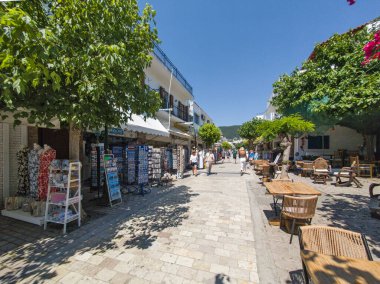 Skiathos, Sporades, Thessaly, Yunanistan 'ın Eski Kasabası' nın Hayret Veren Manzarası