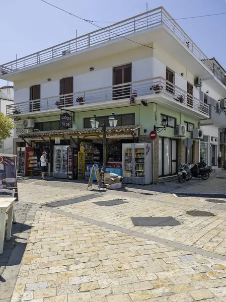 Skiathos, Sporades, Thessaly, Yunanistan 'ın Eski Kasabası' nın Hayret Veren Manzarası