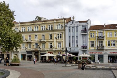 PLOVDIV, BULGARIA - 25 Eylül 2025: Bulgaristan 'ın Plovdiv kentinin merkezinin şaşırtıcı Panoraması