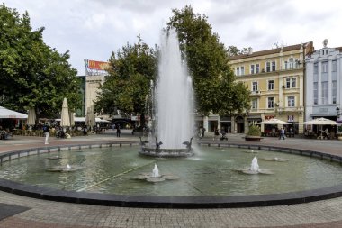 PLOVDIV, BULGARIA - 25 Eylül 2025: Bulgaristan 'ın Plovdiv kentinin merkezinin şaşırtıcı Panoraması