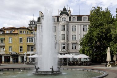 PLOVDIV, BULGARIA - 25 Eylül 2025: Bulgaristan 'ın Plovdiv kentinin merkezinin şaşırtıcı Panoraması
