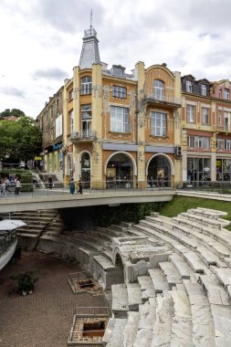 PLOVDIV, BULGARIA - 25 Eylül 2025: Bulgaristan 'ın Plovdiv kentinin merkezinin şaşırtıcı Panoraması