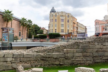 PLOVDIV, BULGARIA - 25 Eylül 2025: Bulgaristan 'ın Plovdiv kentinin merkezinin şaşırtıcı Panoraması