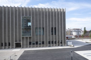 LAUSANNE, SWitzERLAND - 18 Haziran 2023: Tipik Lozan şehri, Vaud Kantonu, İsviçre