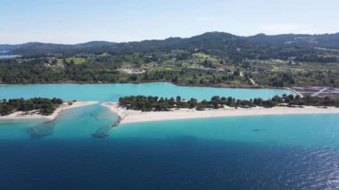 Lagoon Sahili yakınlarındaki Kassandra kıyı şeridi, Chalkidiki, Orta Makedonya, Yunanistan